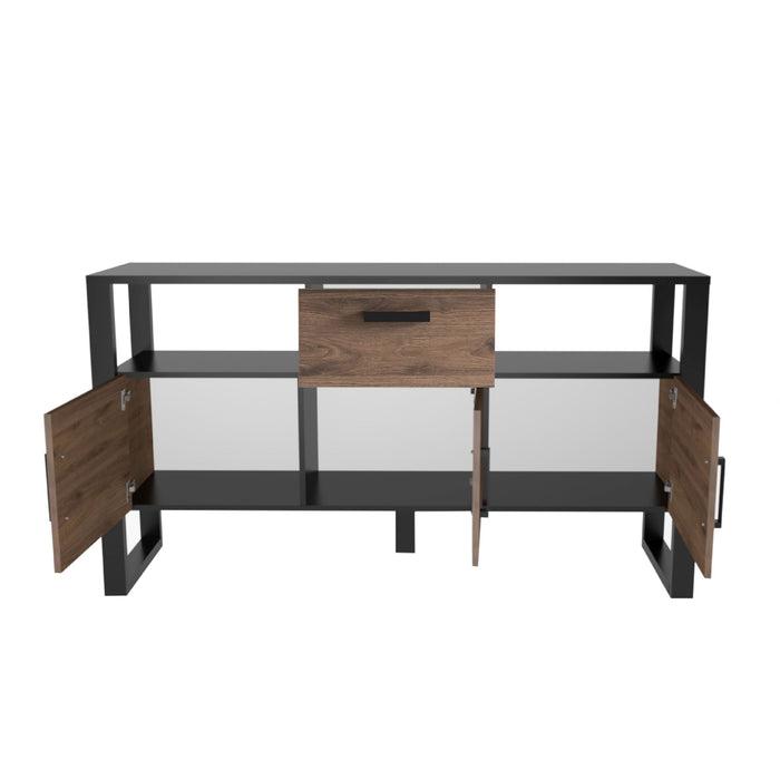 Hometrend | NORDI 084 Sideboard | Dekor Okapi Nuss / Schwarz-Okapi Nuss