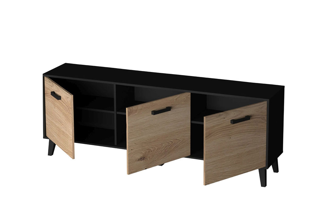 Hometrend | ARTONA 002 TV Lowboard | Dekor Artisan Eiche / Schwarz