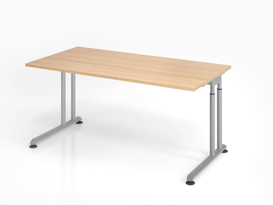 Hammerbacher | Schreibtisch C-Fuß 160x80cm Eiche / Silber