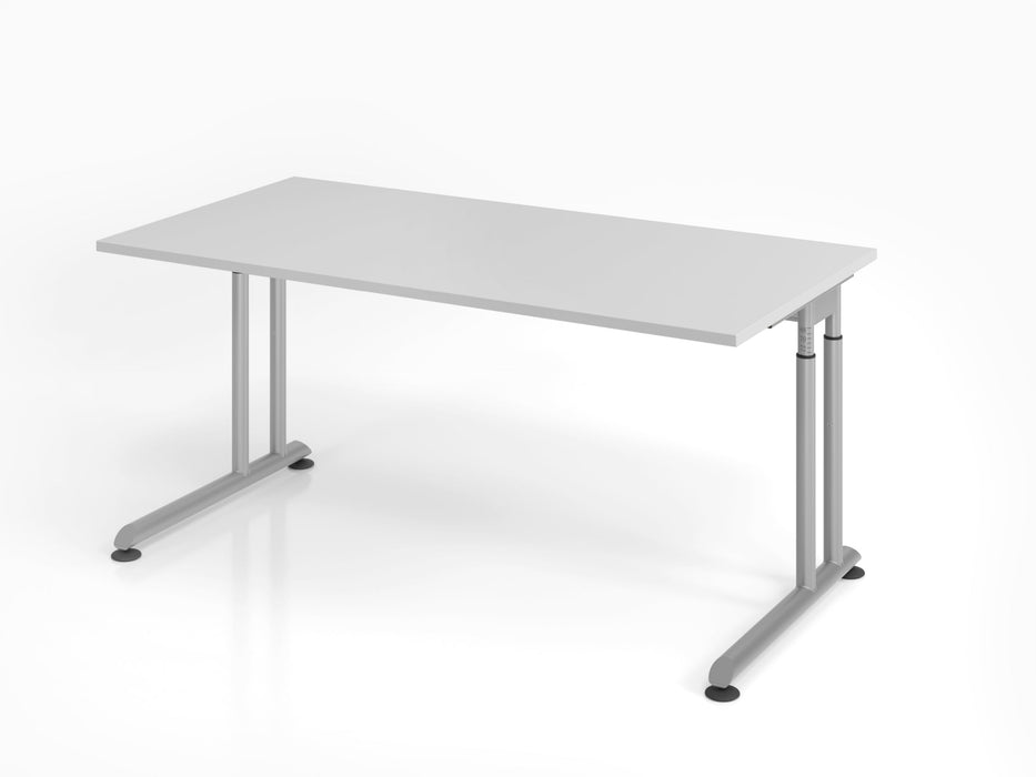 Hammerbacher | Schreibtisch C-Fuß 160x80cm Grau / Silber