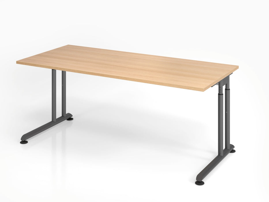 Hammerbacher | Schreibtisch C-Fuß 180x80cm Eiche / Graphit