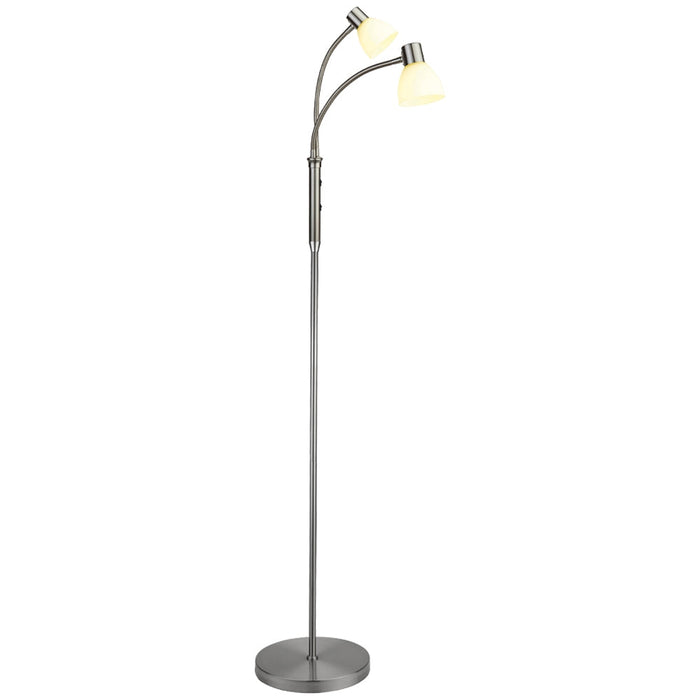 Stehleuchte | HUDSON STL LED 2FL G9, Opal Glas / Nickel-m.