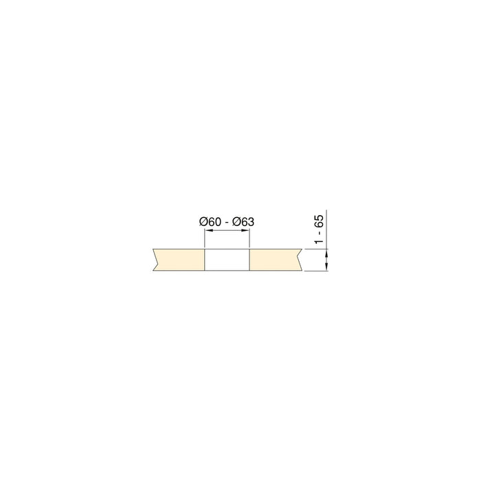 Multistecker Gleiter Vertikal Flat 60, Durchmesser 60mm, 1 Schukostecker, 1 USB Typ A, Stahl Kunststoff, Stahl