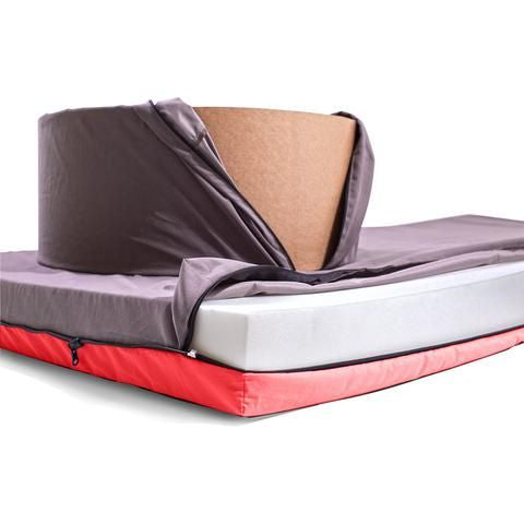 Hometrend | Paq Bed "Cherry" rot | Sessel Gästebett Matratze