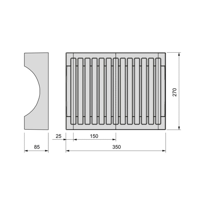 Lot Tellerorganisator Möbel, Kapazität 13 Teller, Kunststoff, Grau