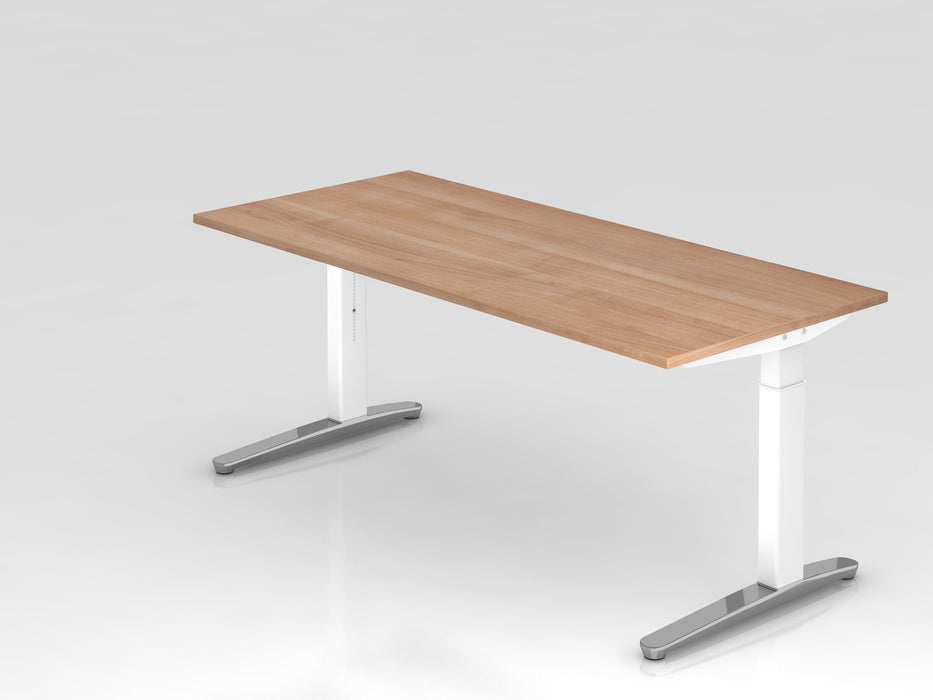 Hammerbacher | Schreibtisch C-Fuß 180x80cm Nussb / Weiß