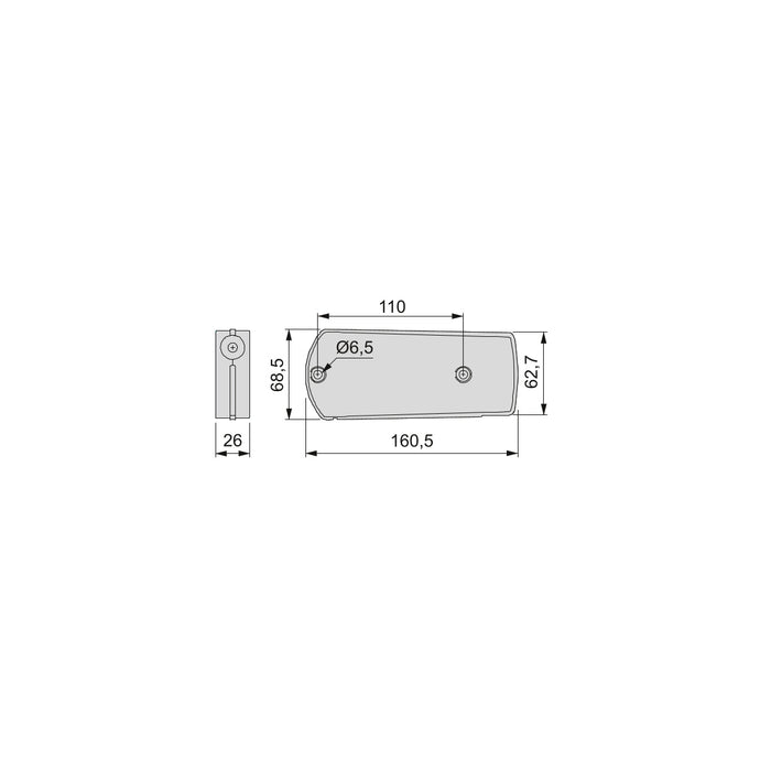 Flügeltürmechanismus Microwinch, 4 kg, Stahl Kunststoff, Grau