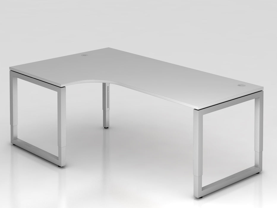 Hammerbacher | Winkeltisch O-Fuß eckig 200x120cm 90° Grau