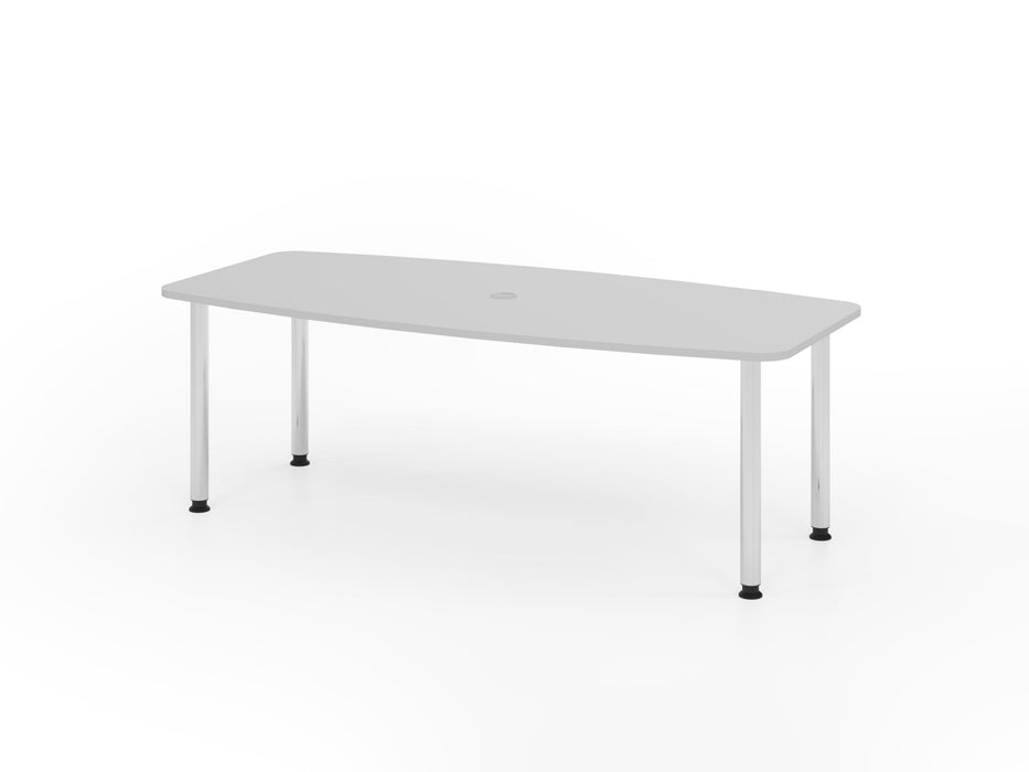 Hammerbacher | Konferenztisch 220cm / 4 Chromfüße Grau