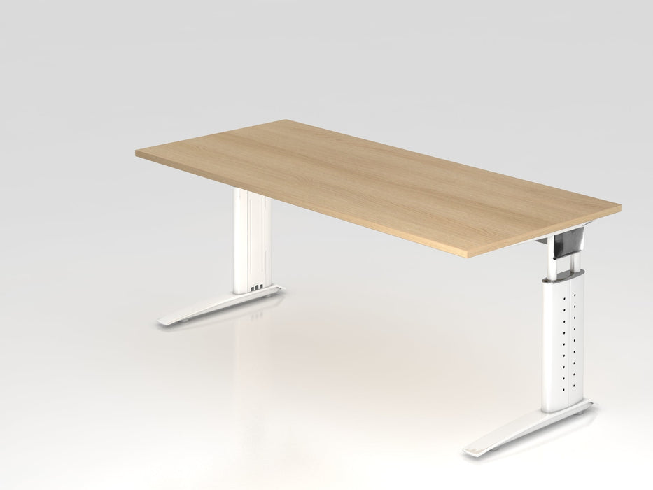 Hammerbacher | Schreibtisch C-Fuß 180x80cm Eiche / Weiß