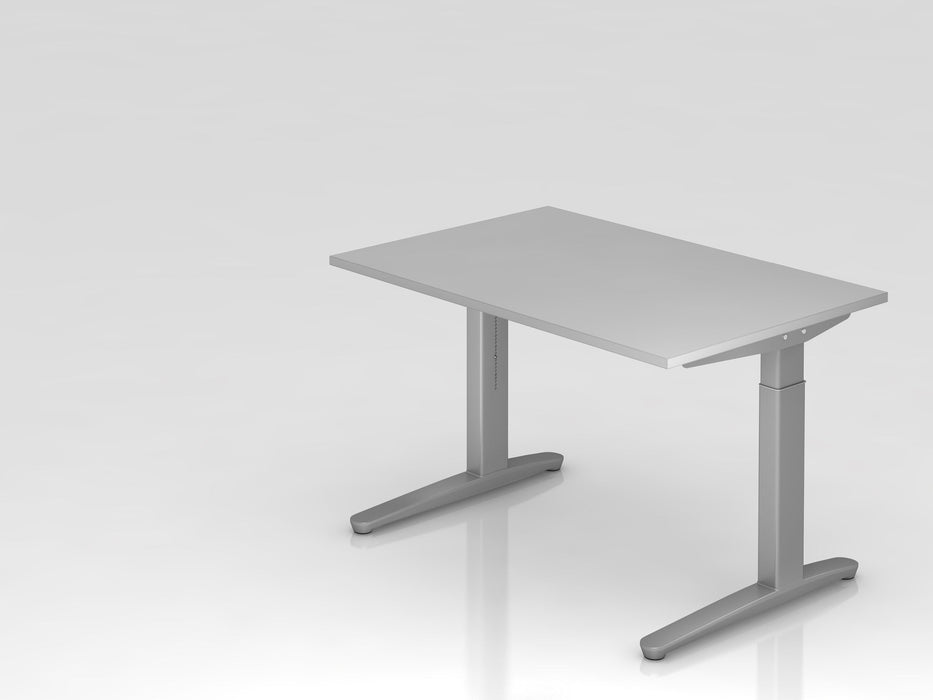 Hammerbacher | Schreibtisch C-Fuß 120x80cm Grau / Silber