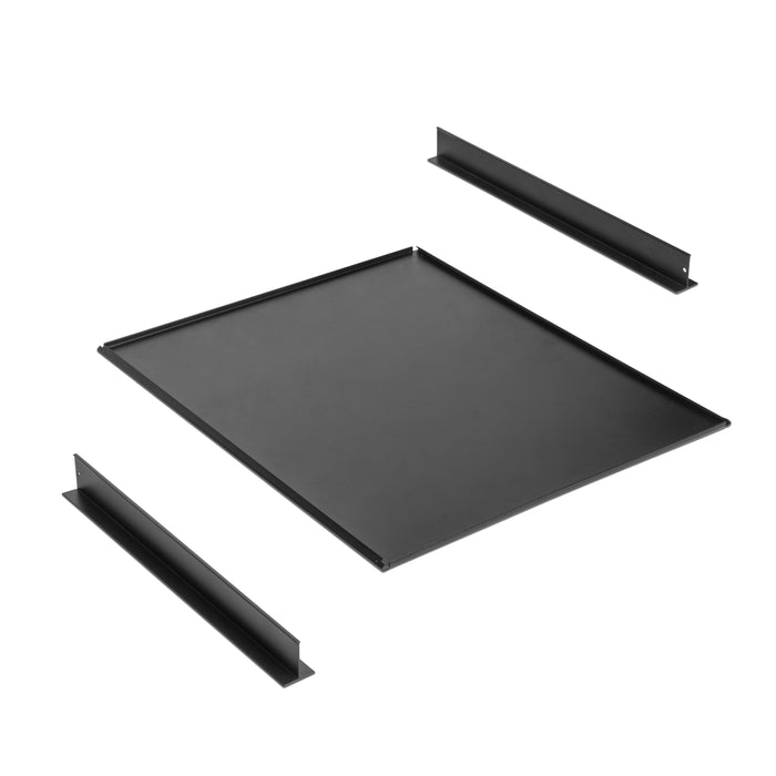 Set aus Tray set, 3 Organisationskörbe Soft-Close-Führungsrahmen Kleiderschränke, verstellbar, Modul 900mm, Schwarz strukturiert