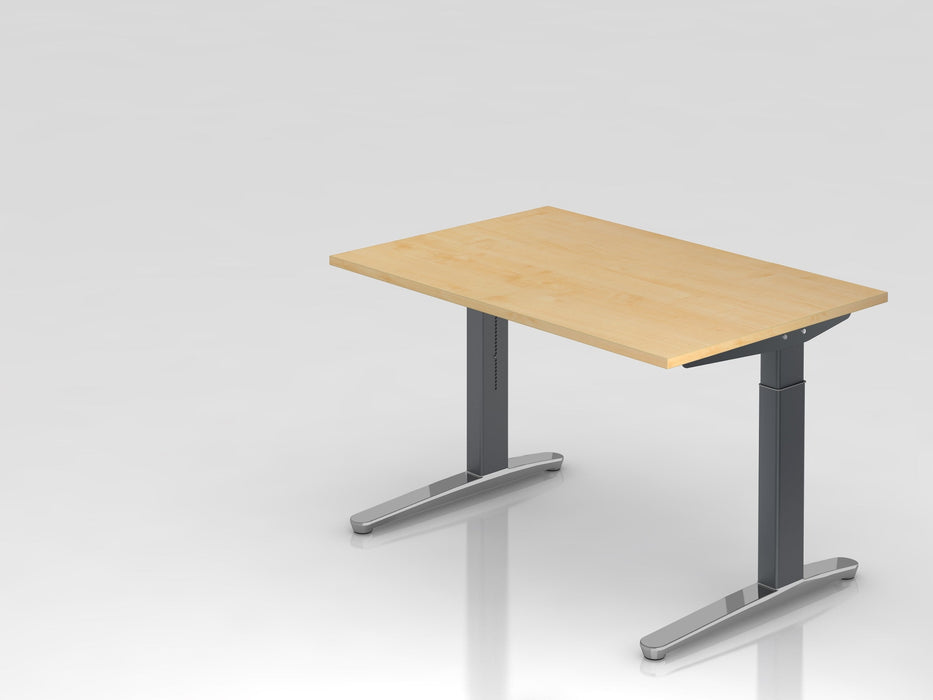 Hammerbacher | Schreibtisch C-Fuß 120x80cm Ahorn / Graphit poliert