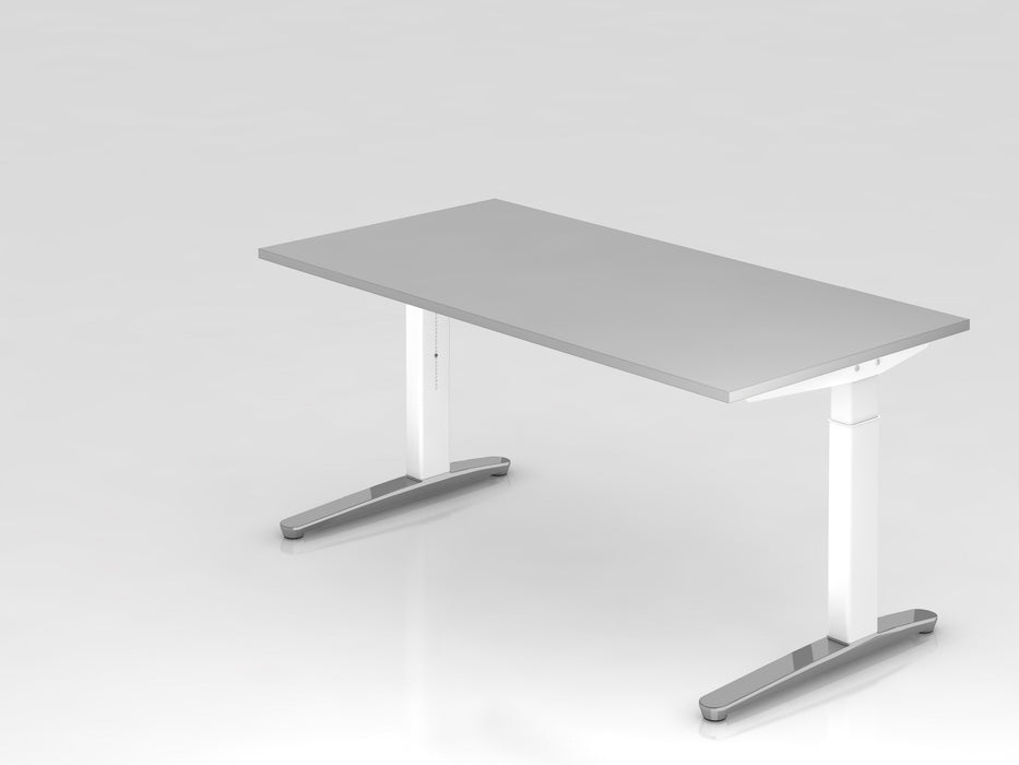 Hammerbacher | Schreibtisch C-Fuß 160x80cm Grau / Weiß