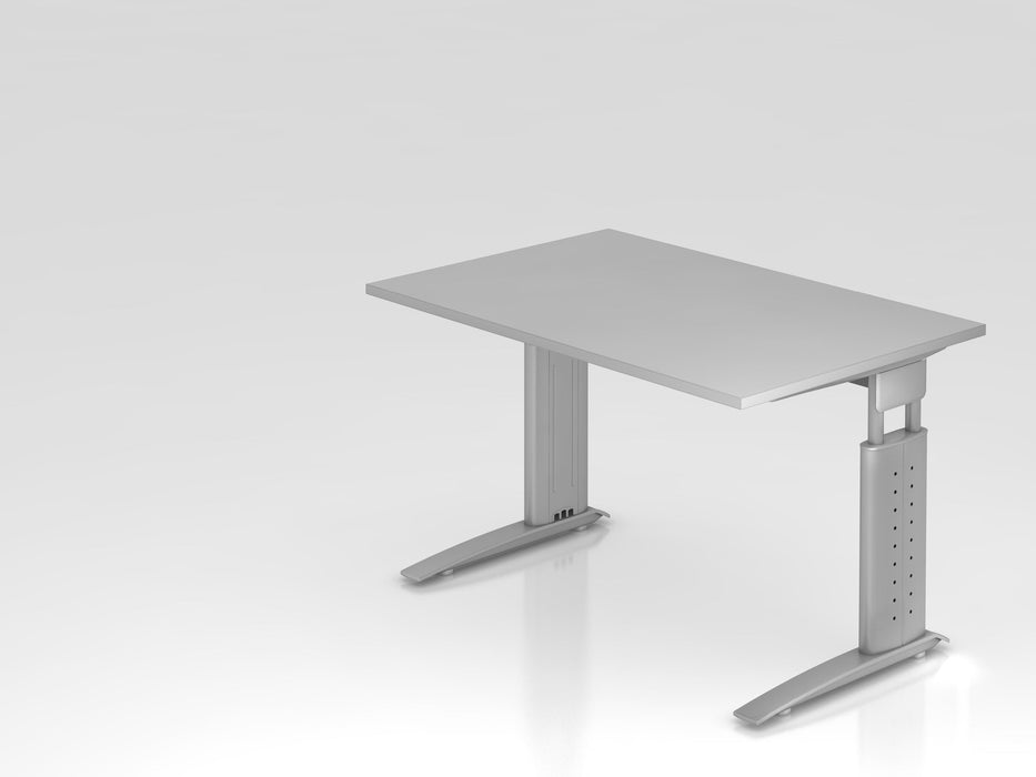 Hammerbacher | Schreibtisch C-Fuß 120x80cm Grau / Silber