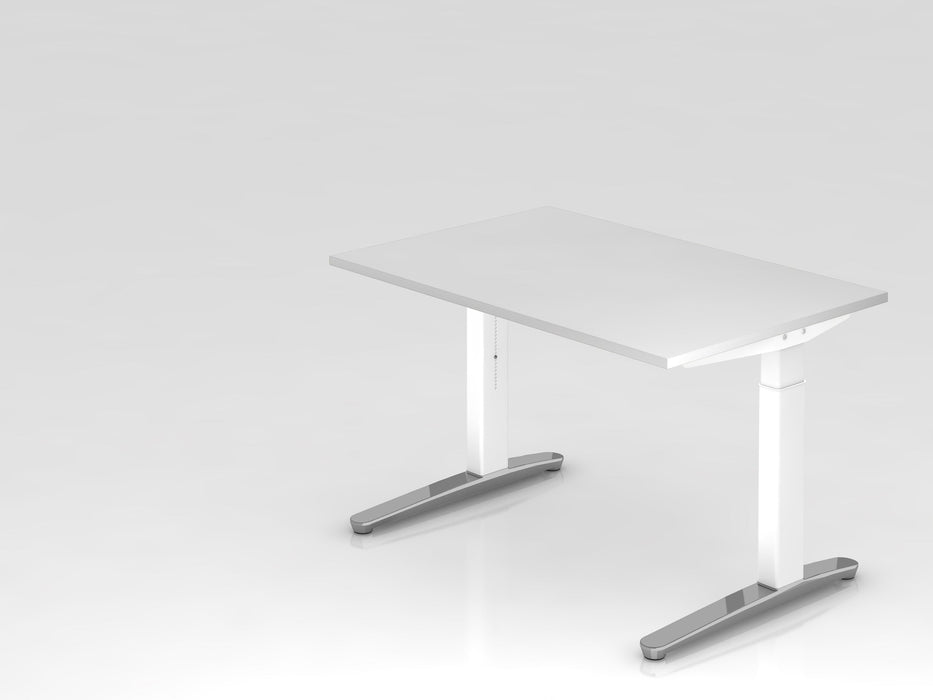 Hammerbacher | Schreibtisch C-Fuß 120x80cm Weiß / Weiß