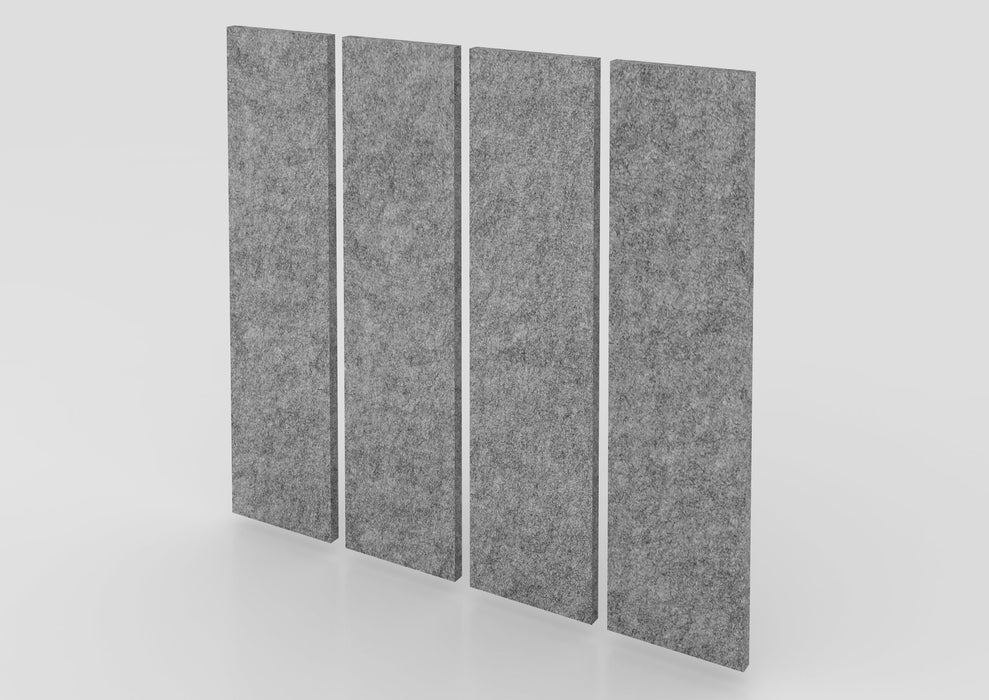 Hammerbacher | Akustik-Wandpanel 4 St. 100x25 cm, grau-meliert