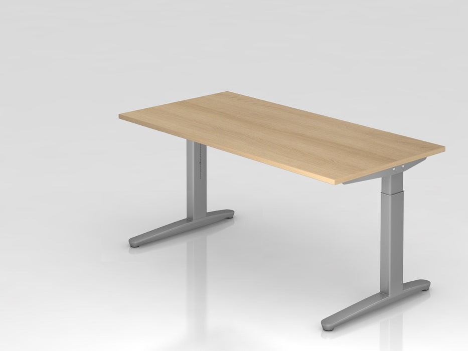 Hammerbacher | Schreibtisch C-Fuß 160x80cm Eiche / Silber