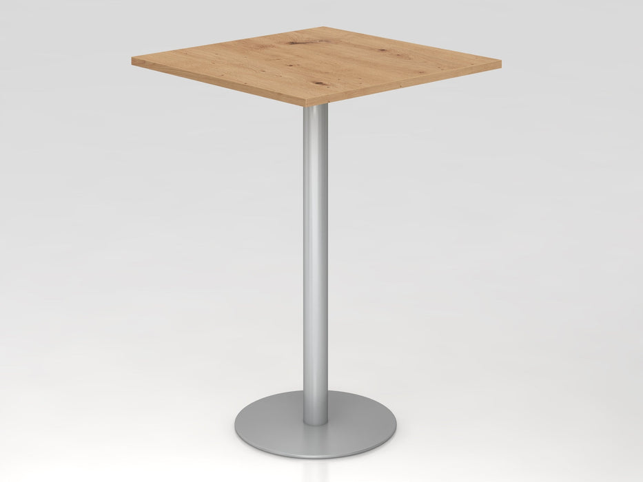 Hammerbacher | Stehtisch 80x80cm Asteiche / Silber