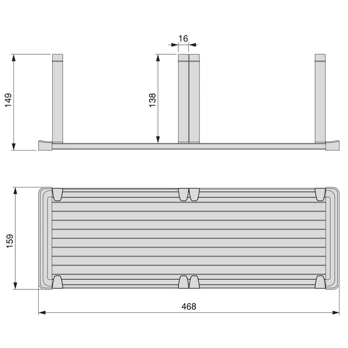 Tellerhalter Orderbox Schublade, vertikal, 159x468mm, Aluminium Kunststoff, Anthrazitgrau