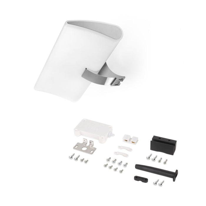 LED-Strahler Aries Badezimmerspiegel (AC 230V 50Hz), ohne Konverter, L300mm, kaltweißes Licht 5.700K, Kunststoff Aluminium, verchromt