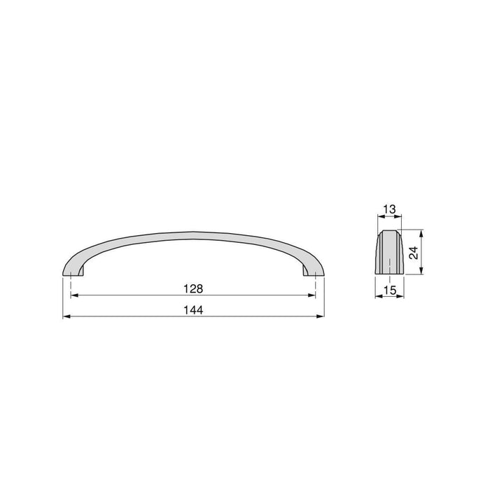 Lot von 25 Möbelgriffe Mombasa Möbel, L144mm, 128mm Achsenabstand, Zamak, Altgold