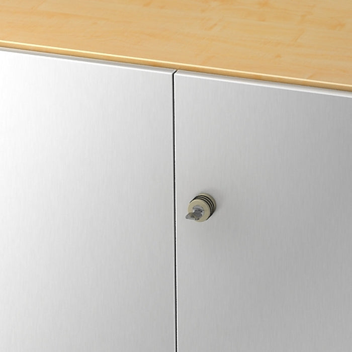 Hammerbacher | Schrank 3OH mit Sockelbl. SG Ahorn / Silber