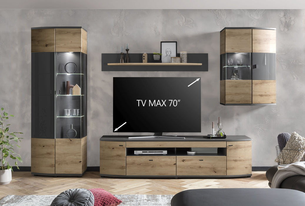 Hometrend | DERA 004 TV Lowboard | Dekor Artisan Eiche MDF TG / Artisan Eiche-Anthrazit