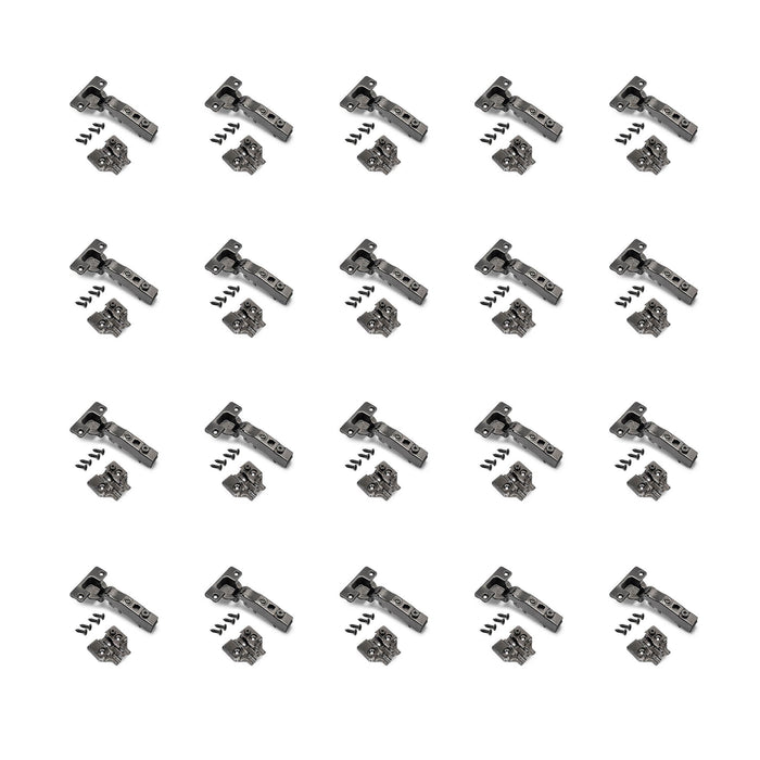 Kit von 20 Topfscharniere X91N Eckanschlag Anschraubplatte, H 0, Stahl, Titan-Ausführung