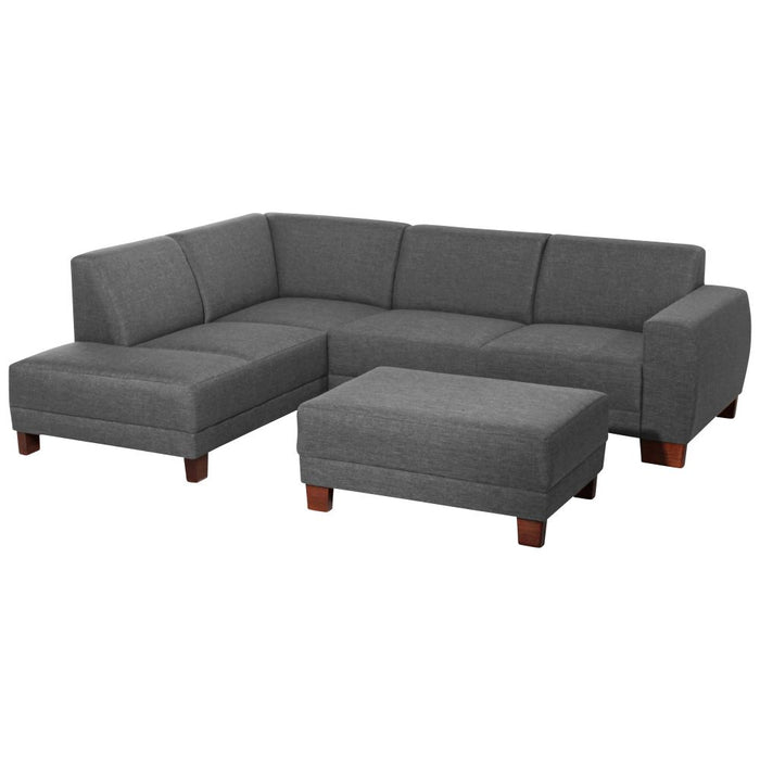 Max Winzer | Blackpool | Ecksofa links mit Sofa 2,5-Sitzer rechts | Flachgewebe (Leinenoptik)