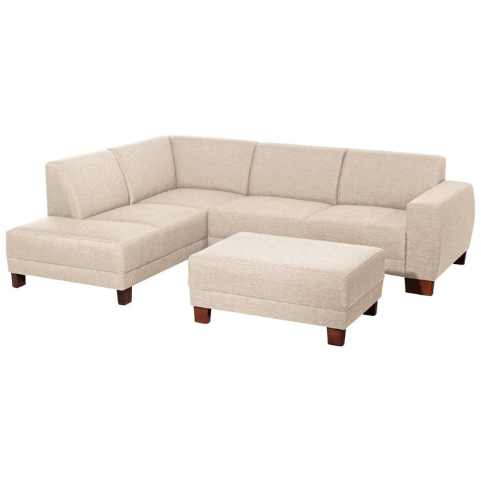 Max Winzer | Blackpool | Ecksofa links mit Sofa 2,5-Sitzer rechts | Flachgewebe (Leinenoptik)