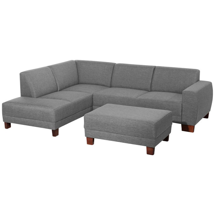 Max Winzer | Blackpool | Ecksofa links mit Sofa 2,5-Sitzer rechts | Flachgewebe (Leinenoptik)