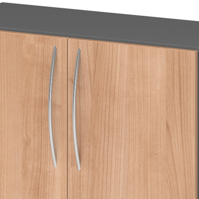 Hammerbacher | Schrank 3OH 34, 6cm tief BM Graphit / Nussbaum