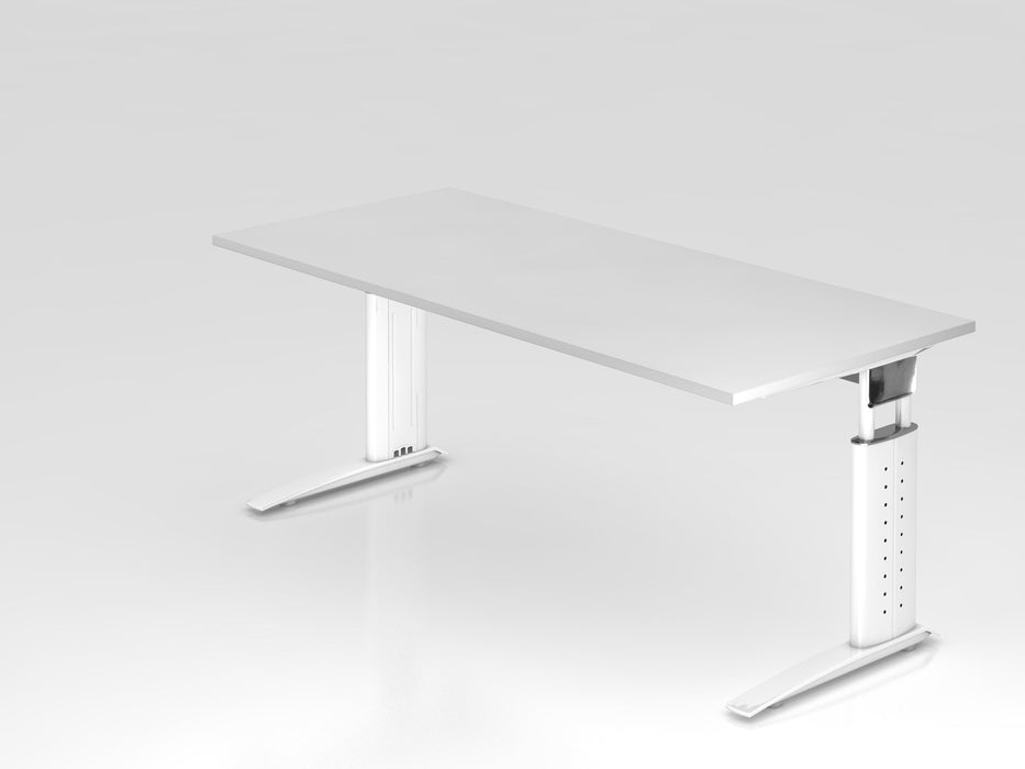 Hammerbacher | Schreibtisch C-Fuß 180x80cm Weiß / Weiß