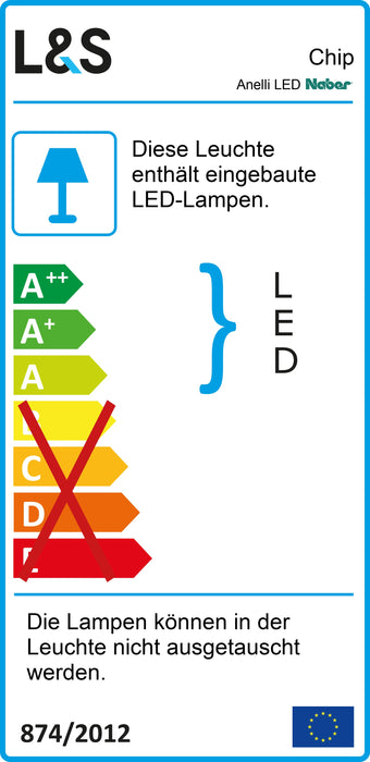 Naber | Anelli LED edelstahlfarbig | Einbauleuchte | Set-5 | 3000 K warmweiß