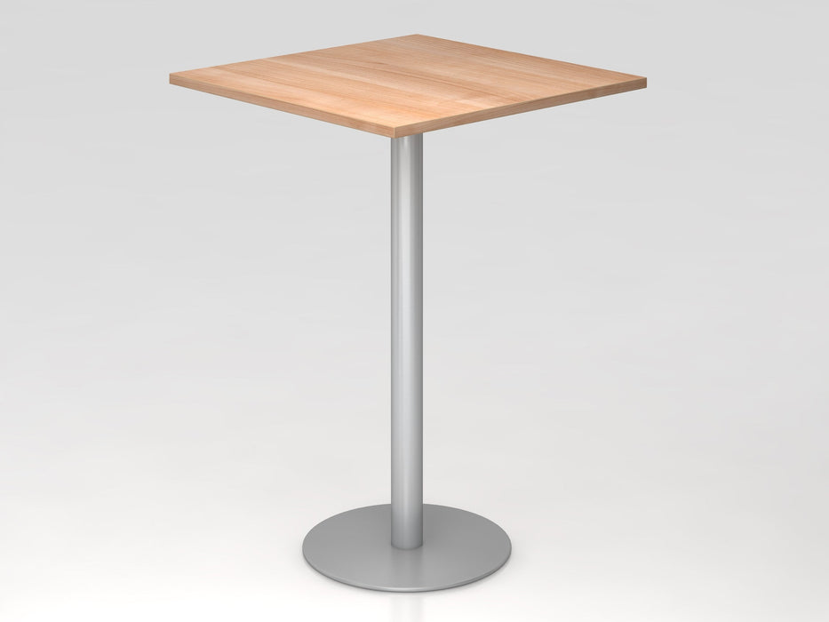 Hammerbacher | Stehtisch 80x80cm Nussbaum / Silber