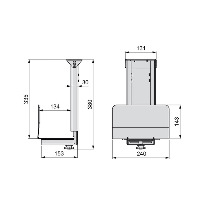 CPU-Halter, Stahl, Silvergrau