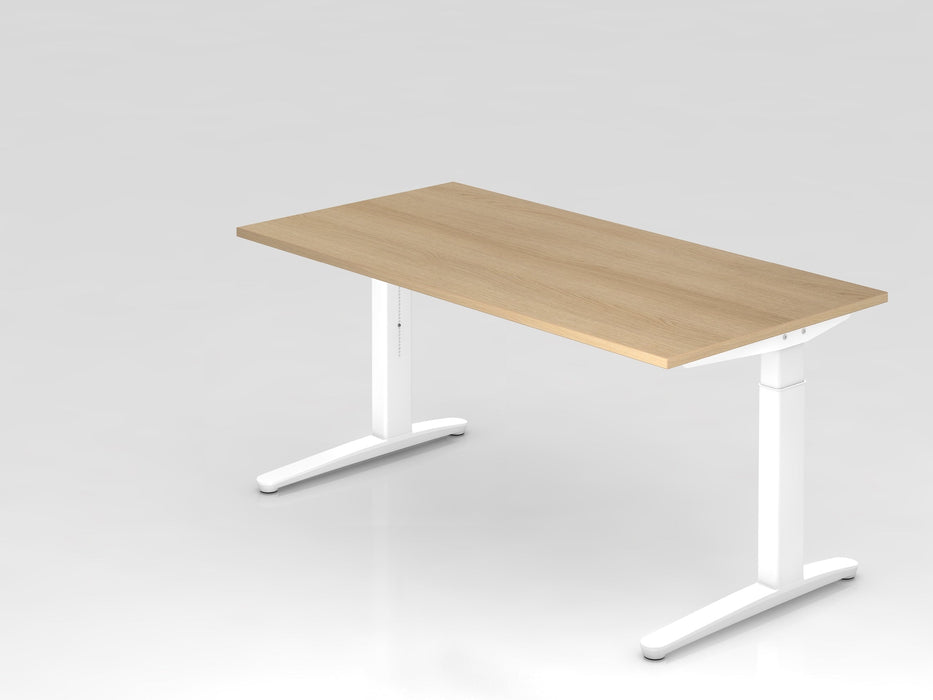 Hammerbacher | Schreibtisch C-Fuß 160x80cm Eiche / Weiß