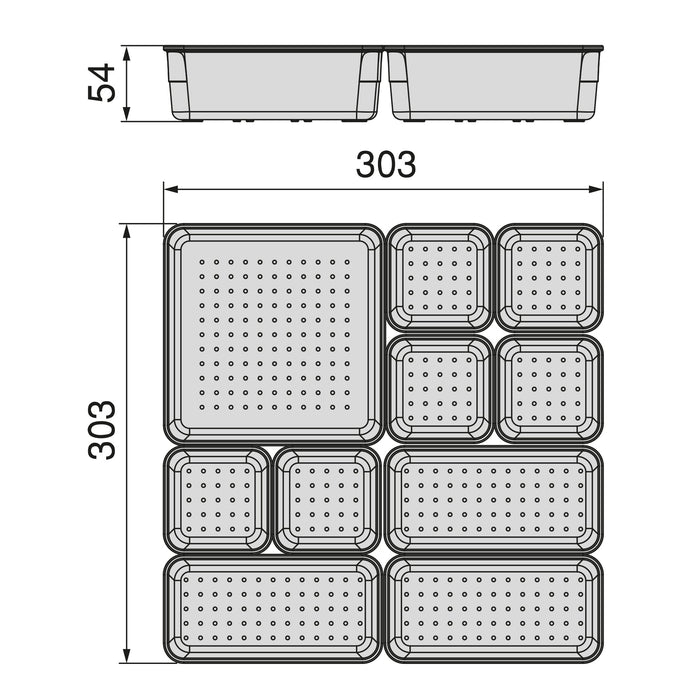 Organizer-Würfel-10er Cube Kit Schublade, Kunststoff, Transparent