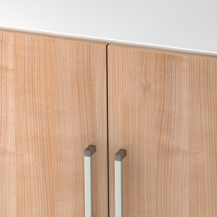 Hammerbacher | Schrank 3OH mit Sockelbl. CE Weiß / Nussbaum