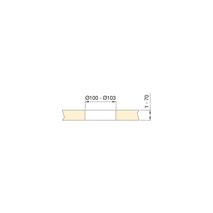 Multistecker Vertikal Push, 100mm Durchmesser, 3 Schuko-Stecker, 2 USB Typ A, Schwarz lackiert, Stahl Kunststoff