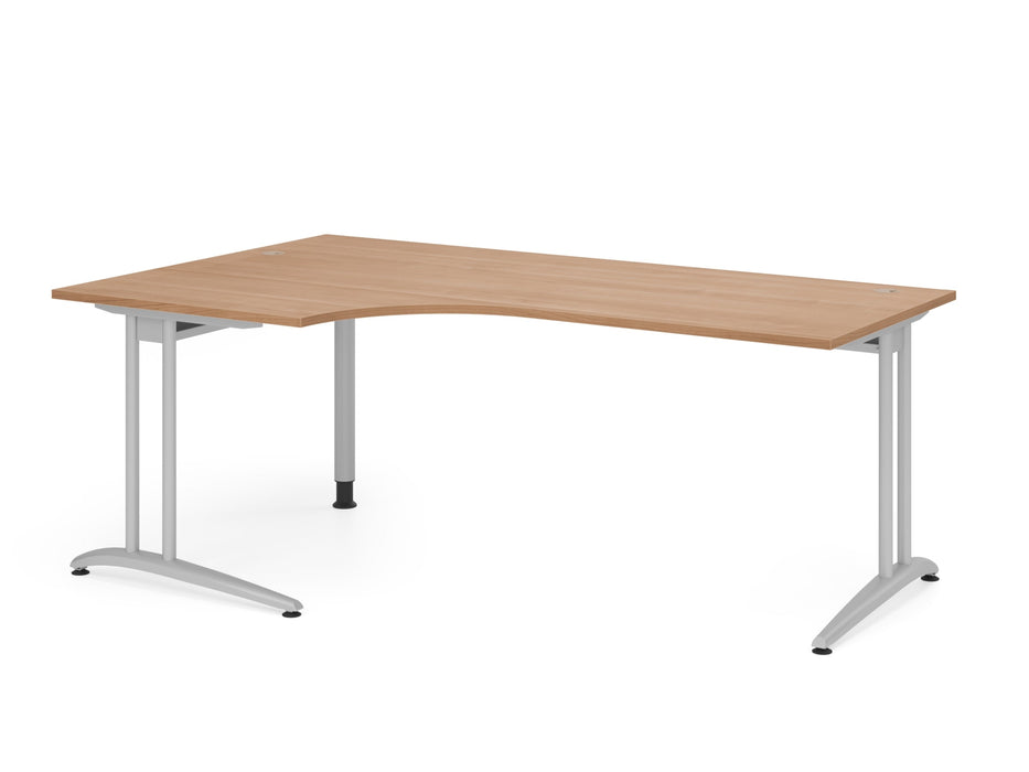 Hammerbacher | Winkeltisch C-Fuß 200x120cm 90° Nussbaum