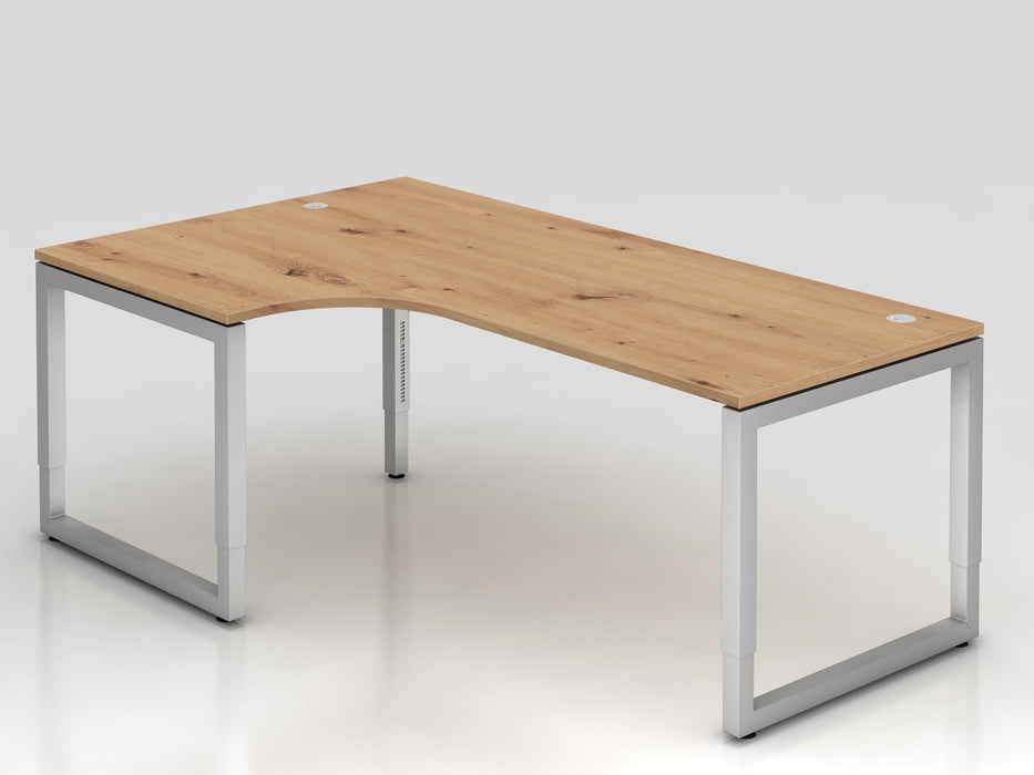 Hammerbacher | Winkeltisch O-Fuß eckig 200x120cm 90° Asteiche