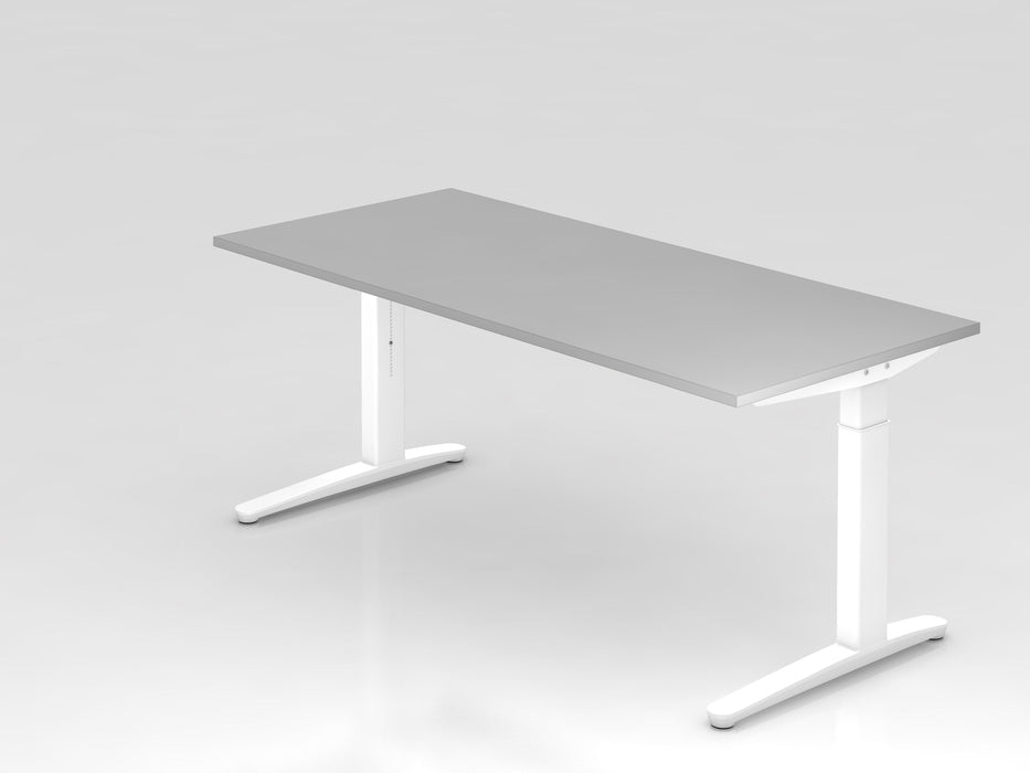 Hammerbacher | Schreibtisch C-Fuß 180x80cm Grau / Weiß