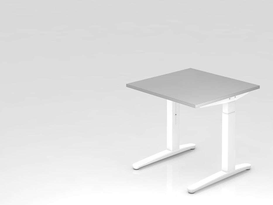 Hammerbacher | Schreibtisch C-Fuß 80x80cm Grau / Weiß