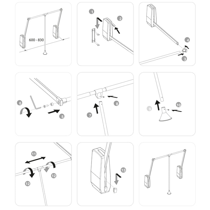 Kleiderlift Garderoben Hang Wandmontage, 600-830, Verchromt, Stahl Kunststoff