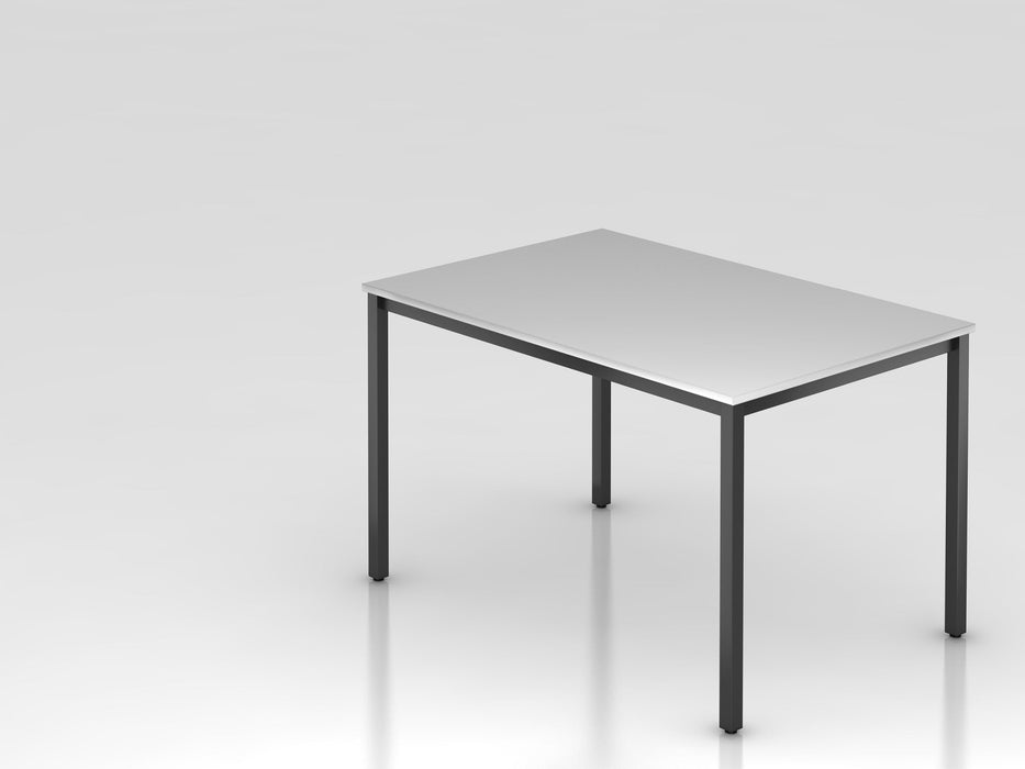 Hammerbacher | Besprechungstisch 120x80cm Grau / Schwarz eckig