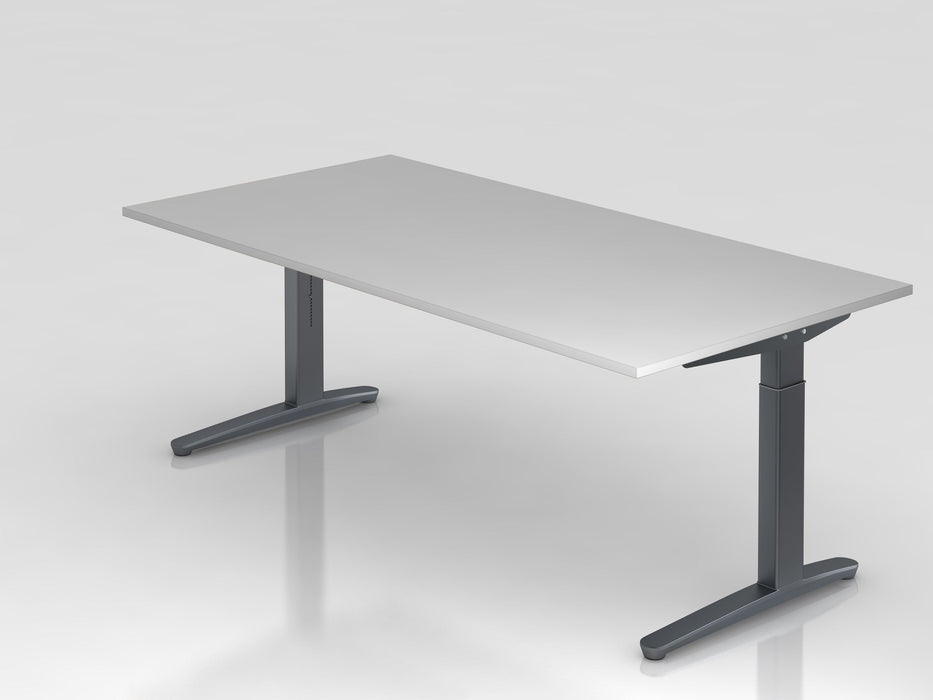 Hammerbacher | Schreibtisch C-Fuß 200x100cm Grau / Graphit