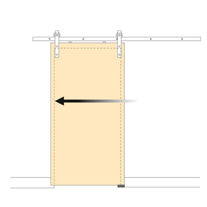 Set aus Hardware-Set eine Barn Holz Hänge-Schiebetür, ohne sanftes Schließen, ohne Bretter, Stahl Kunststoff, Schwarz lackiert