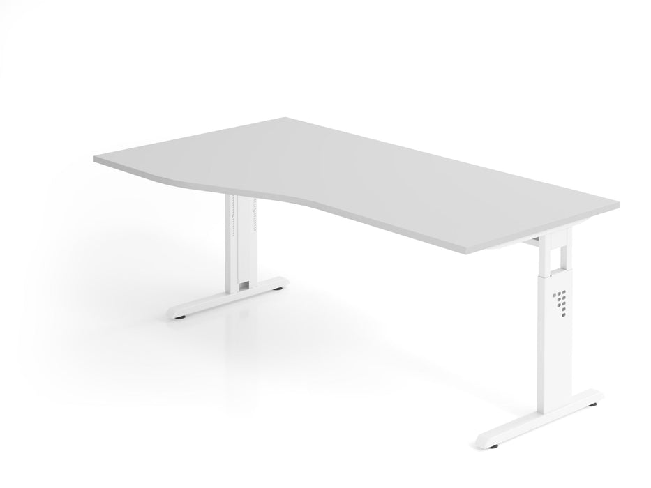 Hammerbacher | Schreibtisch C-Fuß 180x100 / 80cm Grau / Weiß